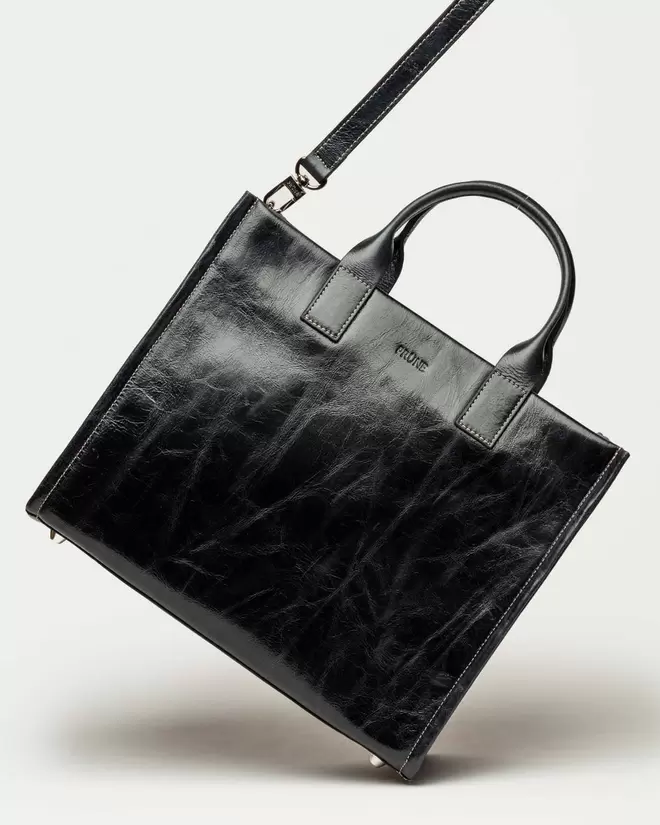 Cartera de mano Capri en cuero arrugado