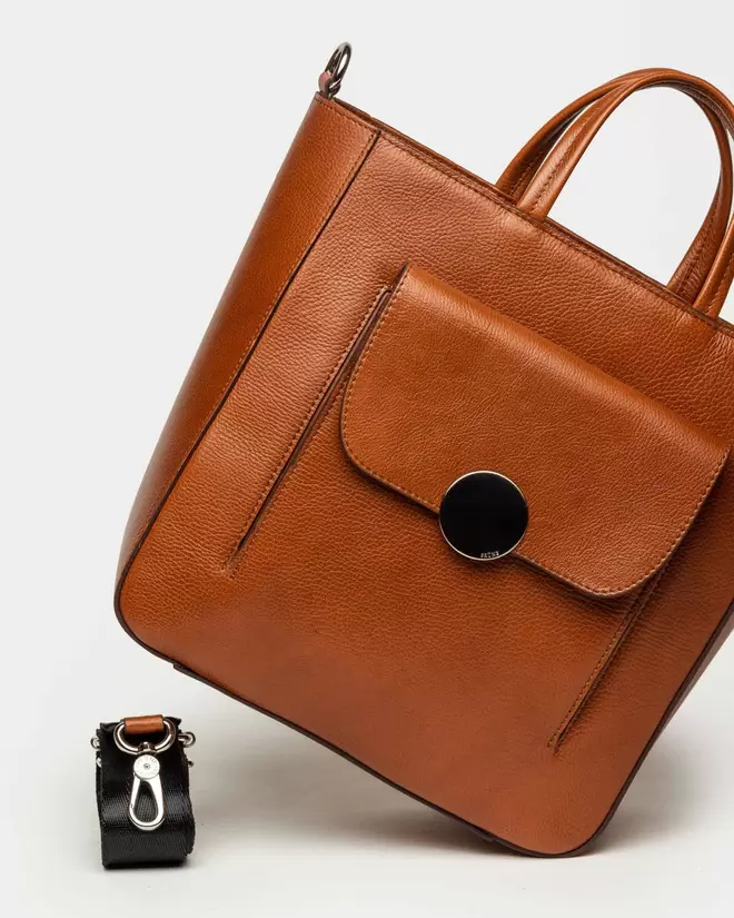 Shopper The Circle en cuero liso