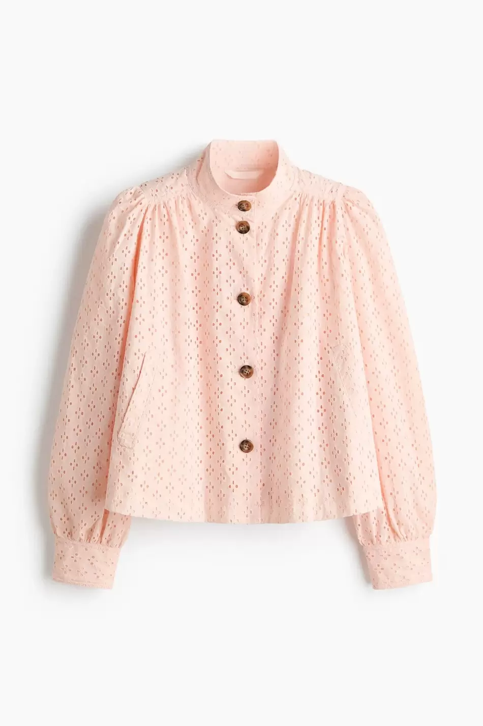 Chaqueta de algodón con broderie inglés