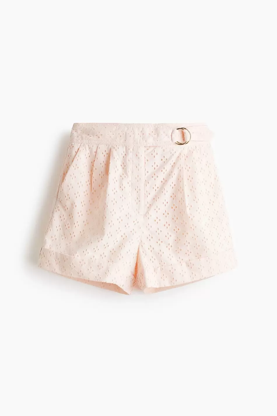 Shorts de algodón con broderie inglés