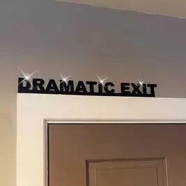 -2%Dramatic Exit Sign, Funny Door Hanger, Wooden Minimalist Corner Frame Decor, Suitable For Door Top Decoration, Shelf Display, Wall Art, Available In Red, Black, Modern Style, Artificial Wood, Suitable For Spring, Summer, Autumn, Winter Seasonal Holiday