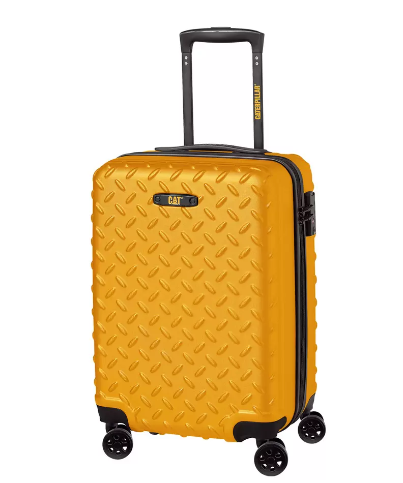 Maleta de Cabina Con Cierre Seguridad Unisex Industrial Plate 20" Trolley Mostaza Cat