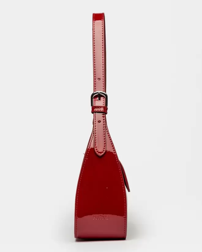 Cartera al hombro Leaf en efecto charol