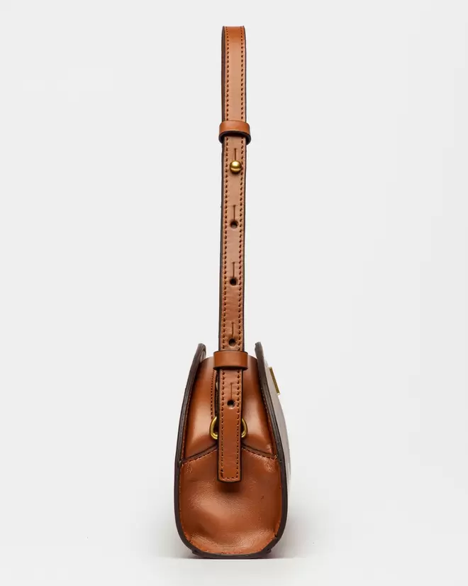 Cartera al hombro Lunette en cuero vaquita