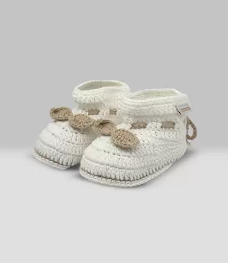 Pantuflas recién nacida tejida