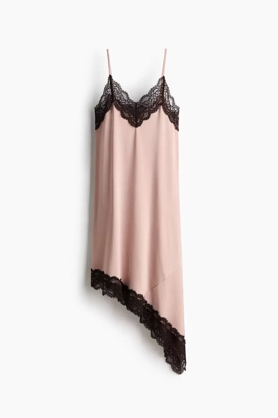 Vestido de tirantes con ribetes de encaje