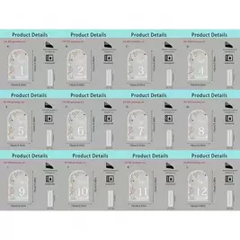 -12%1pc Floral Pattern Arch Acrylic Table Numbers With Stands For Wedding Reception Cafe Restaurant Party Clear Reusable Banquet Centerpiece Wedding Table Signs Home Decor