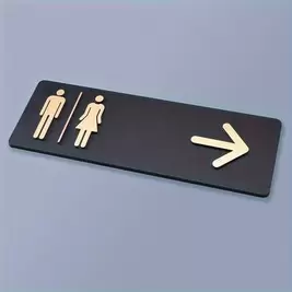 -1%Men & Women Icons And Arrow Direction Restroom Signs - Public, Commercial Or Home Bathroom No Adhesive Needed, Easy Installation - Durable Toilet Signage, Bathroom Decor And Accessories