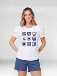 Polera Mujer Paola Blanco Lineatré