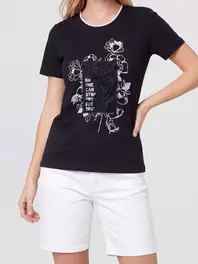 Polera Mujer Valentina Negro Lineatré
