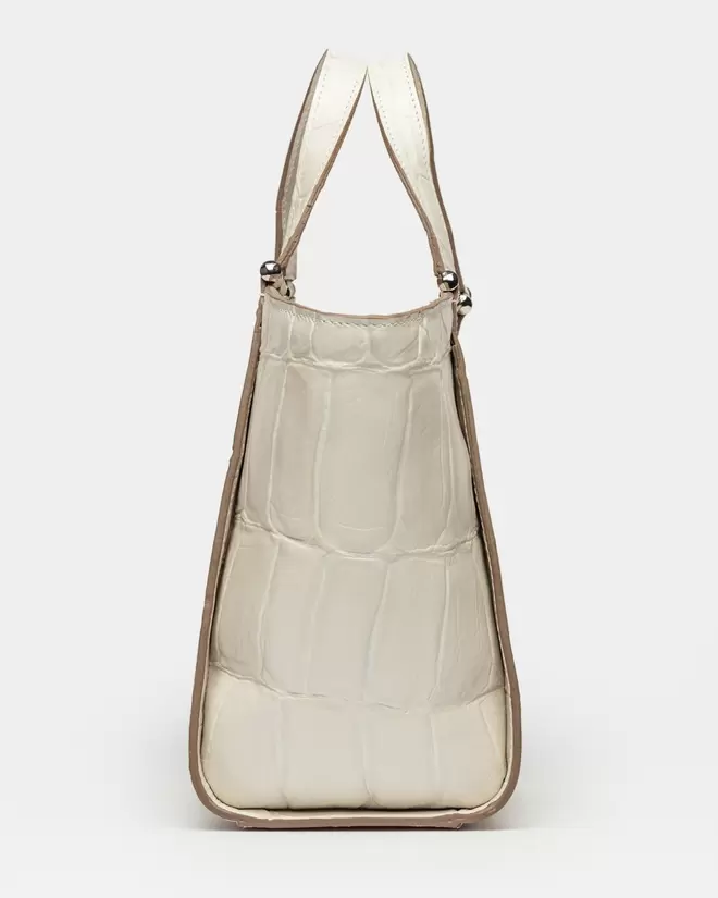 Cartera de mano Tess en cuero grabado big croco
