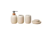 Set Accesorios Baño 4 Piezas Bosco Beige