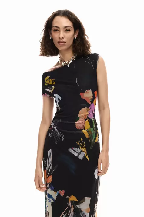 Vestido midi collage