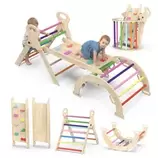 Escalador Montessori de Madera Plegable / Escalada / Arco / Resbalín