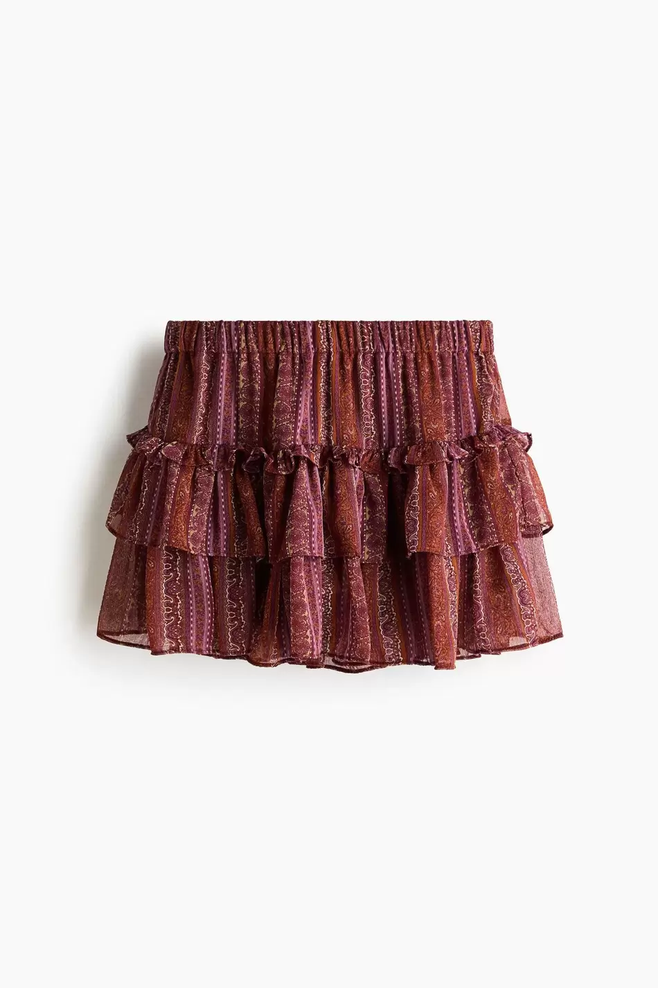 Minifalda pantalón de gasa con vuelos