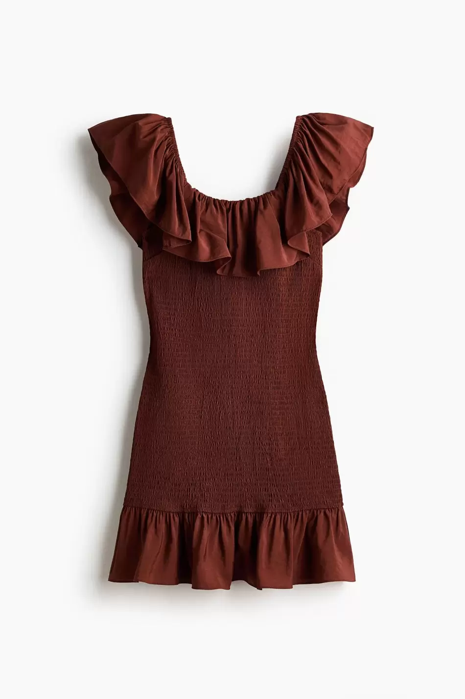 Vestido off-the-shoulder con vuelos