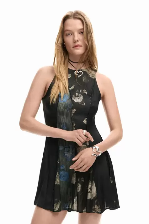 Vestido evasé flores
