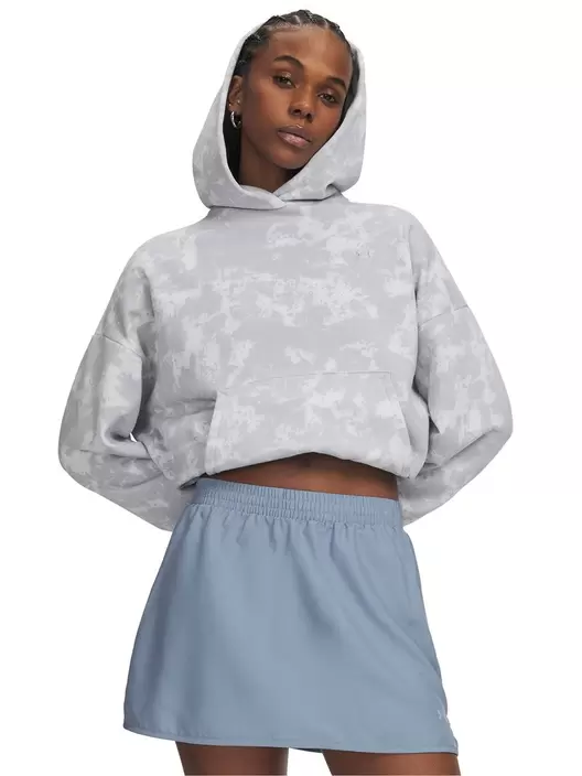 Polera manga larga UA Icon Fleece Printed gris para mujer