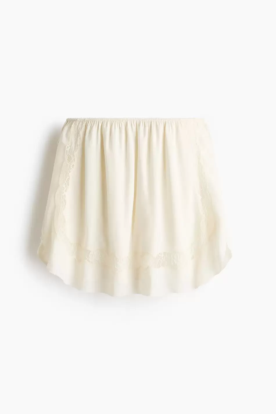 Minifalda de viscosa con inserciones de encaje
