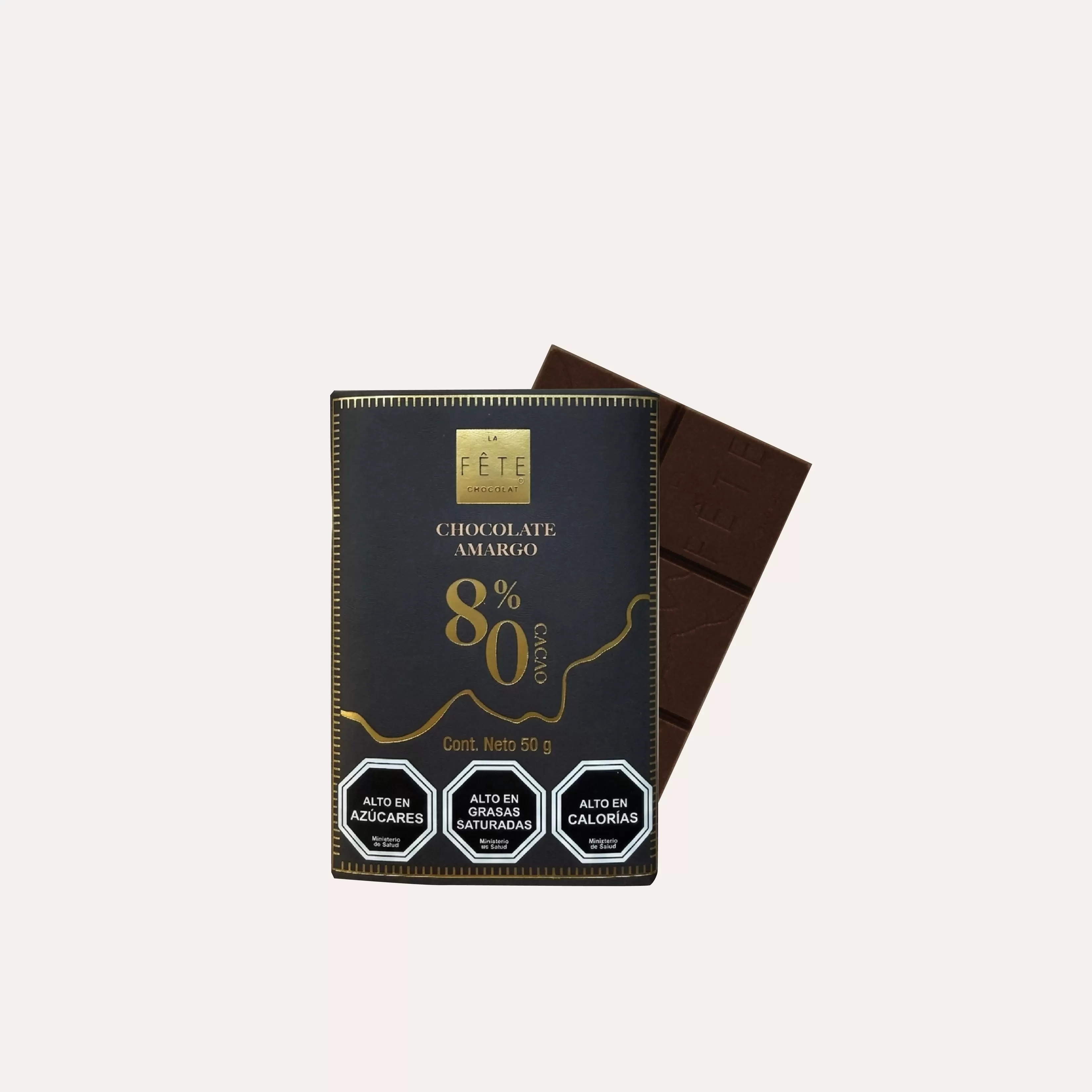 Barra chocolate amargo 80% cacao 50 g