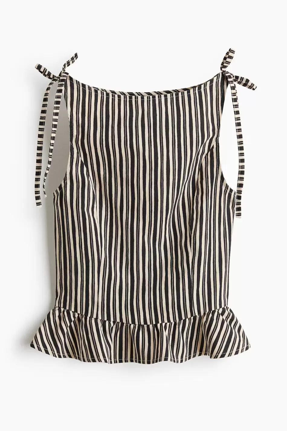 Top en mezcla de lino con peplum