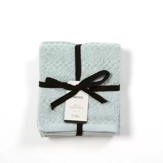 Set 4 Toallas Cara Celeste