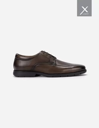Zapatos Formal Hombre X-Light Piuma Punta Costura Café