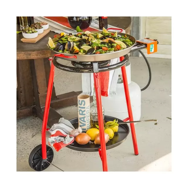 Set Andreu Paellera 46cm con Difusor y Soporte con Ruedas...