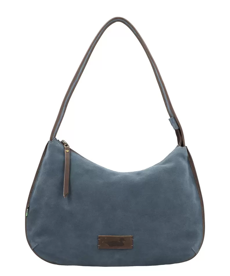 Cartera Cuero Mujer Lara Hobo Celeste