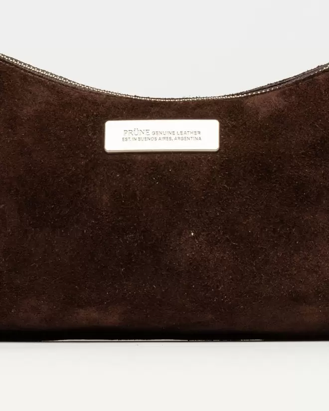 Cartera al hombro Mia en cuero gamuza