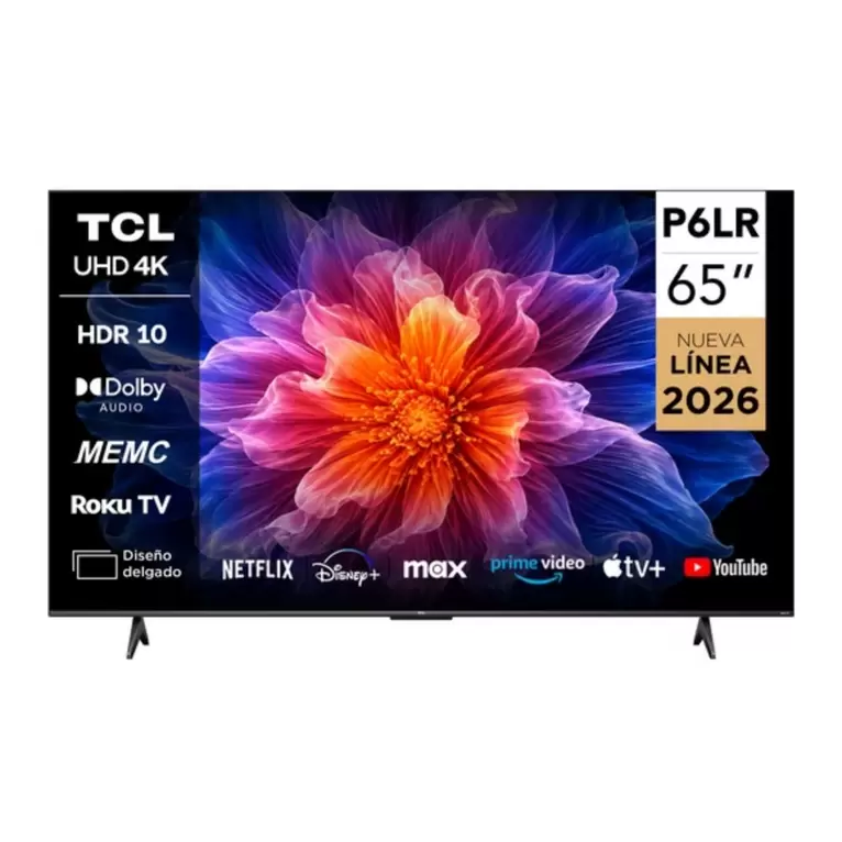 Televisor Smart TV TCL 65" UHD 4K P6LR Roku TV