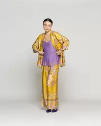 Tapado Mujer Daniella Spolverino Satinado Amarillo Lineatre