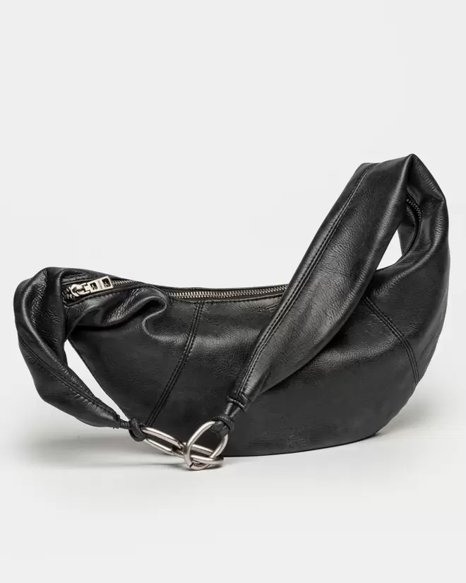 Cartera al hombro Round en efecto cuero