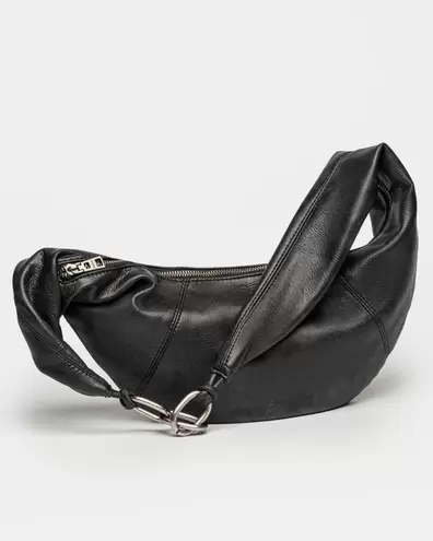 Cartera al hombro Round en efecto cuero