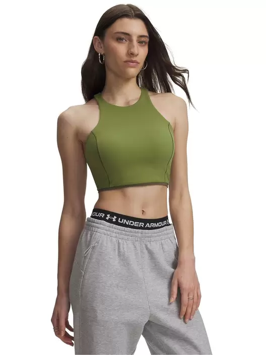 Polera sin manga UA Meridian Mesh verde para mujer
