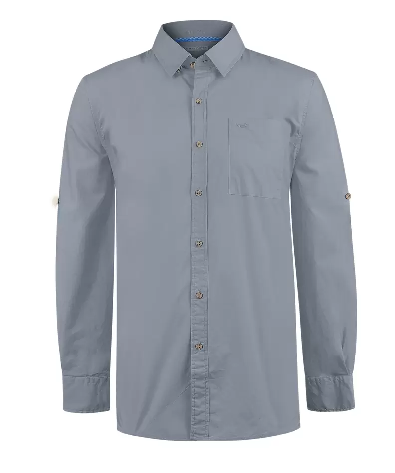 Camisa Algodón Orgánico Hombre Galiton Gris