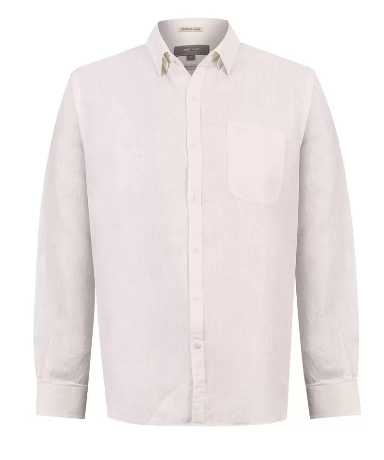 Camisa Lino Orgánico Hombre Claslinen Blanco