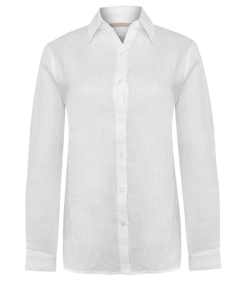 Blusa Lino Orgánico Mujer Lirio Blanco