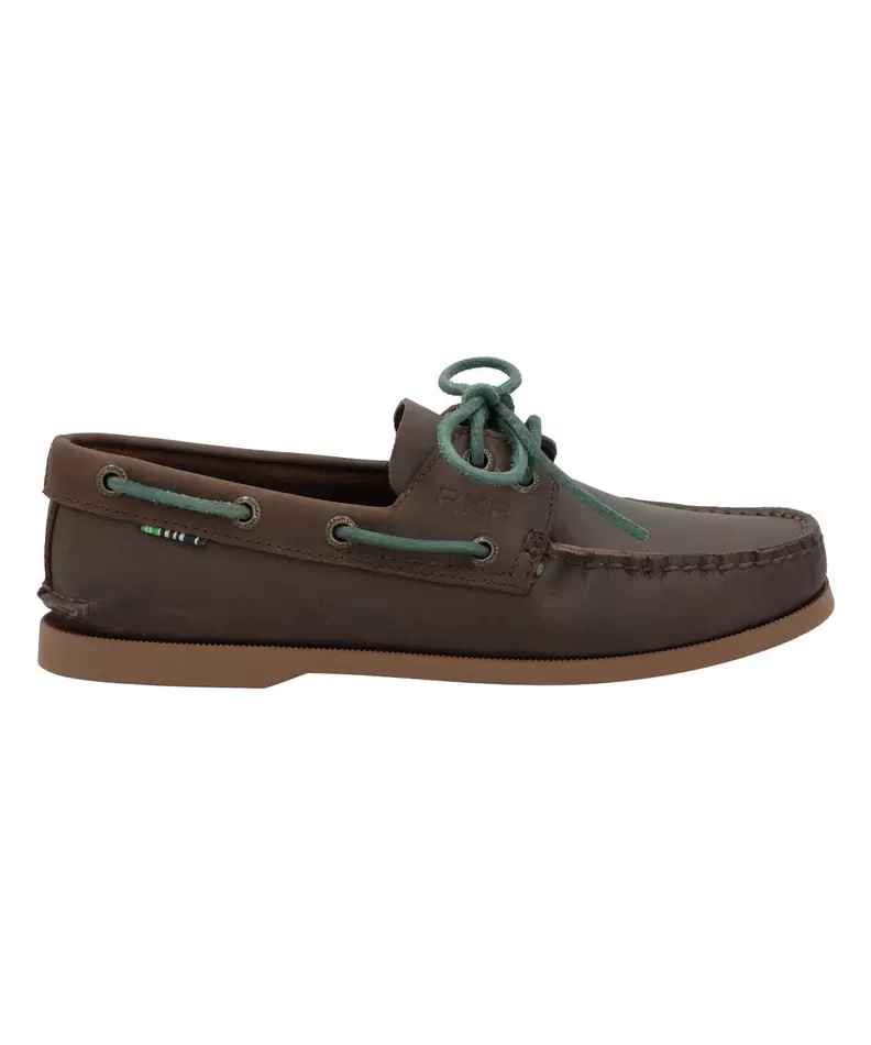Zapato Cuero Mujer Boat Café Oscuro