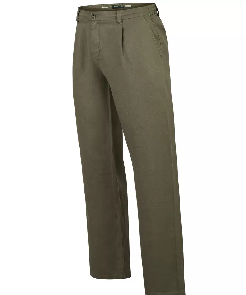 Pantalón Lino Orgánico Hombre Capri Verde