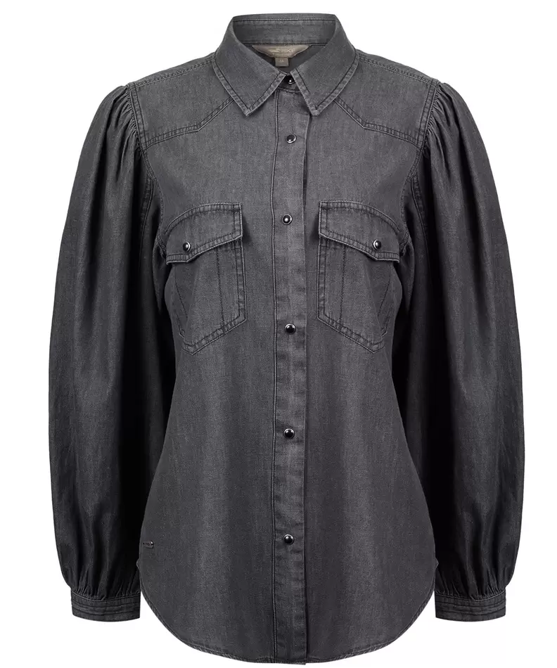 Blusa Tencel Mujer Hibisco Gris