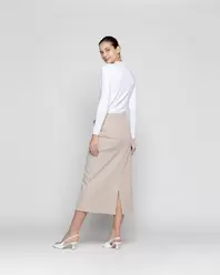 Falda Mujer Clarissa Beige Lineatre