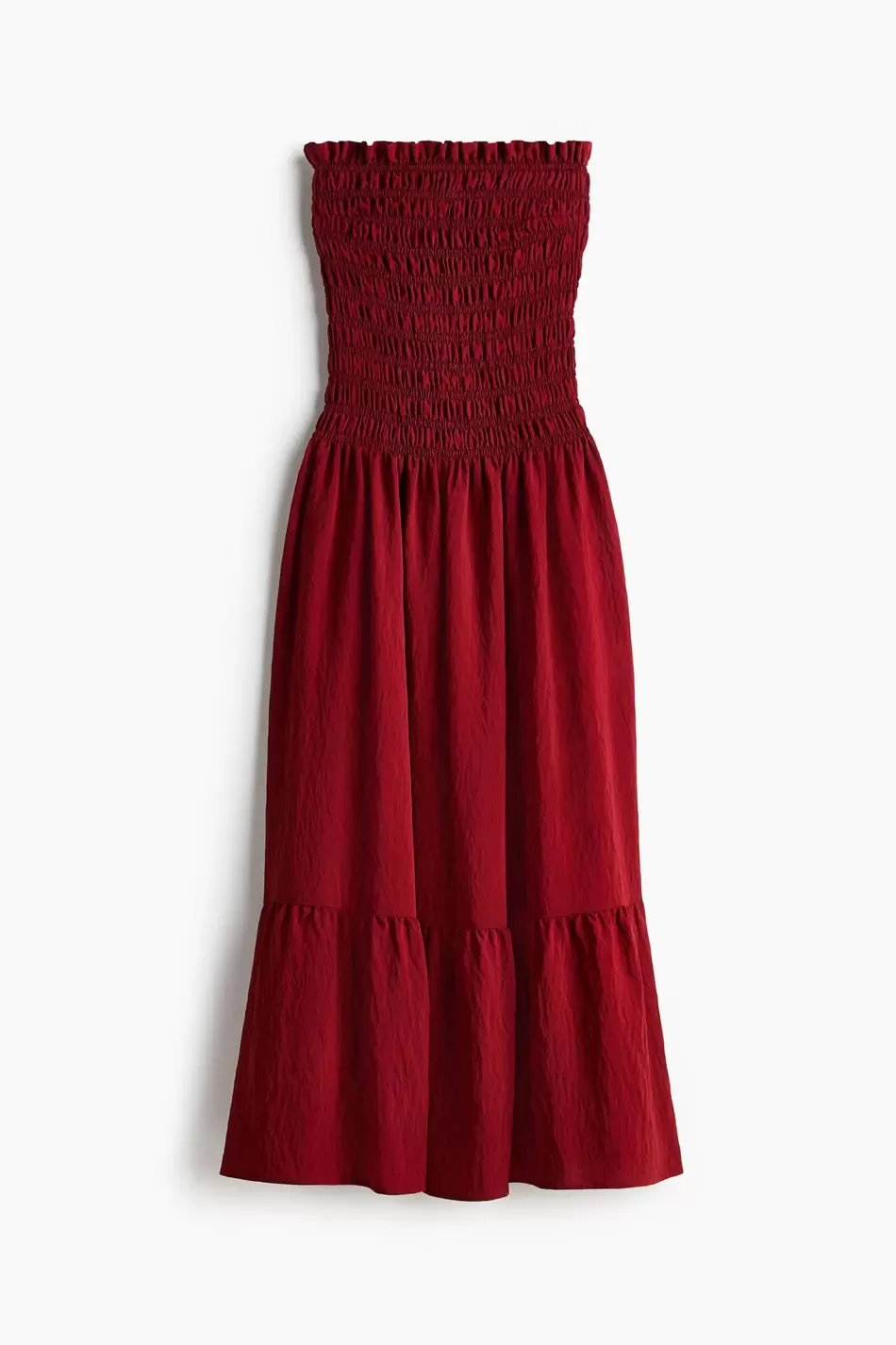 Vestido bandeau con cuerpo panal de abeja