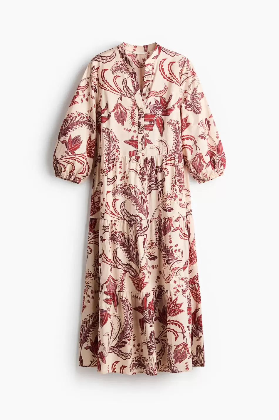 Vestido escalonado de corte midi