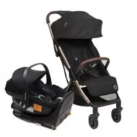 Coche Travel System Eva 3 + Cabriofix I-Size Negro Champagne Maxi Cosi