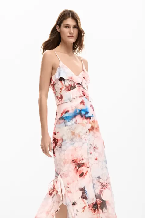 Vestido flores volantes