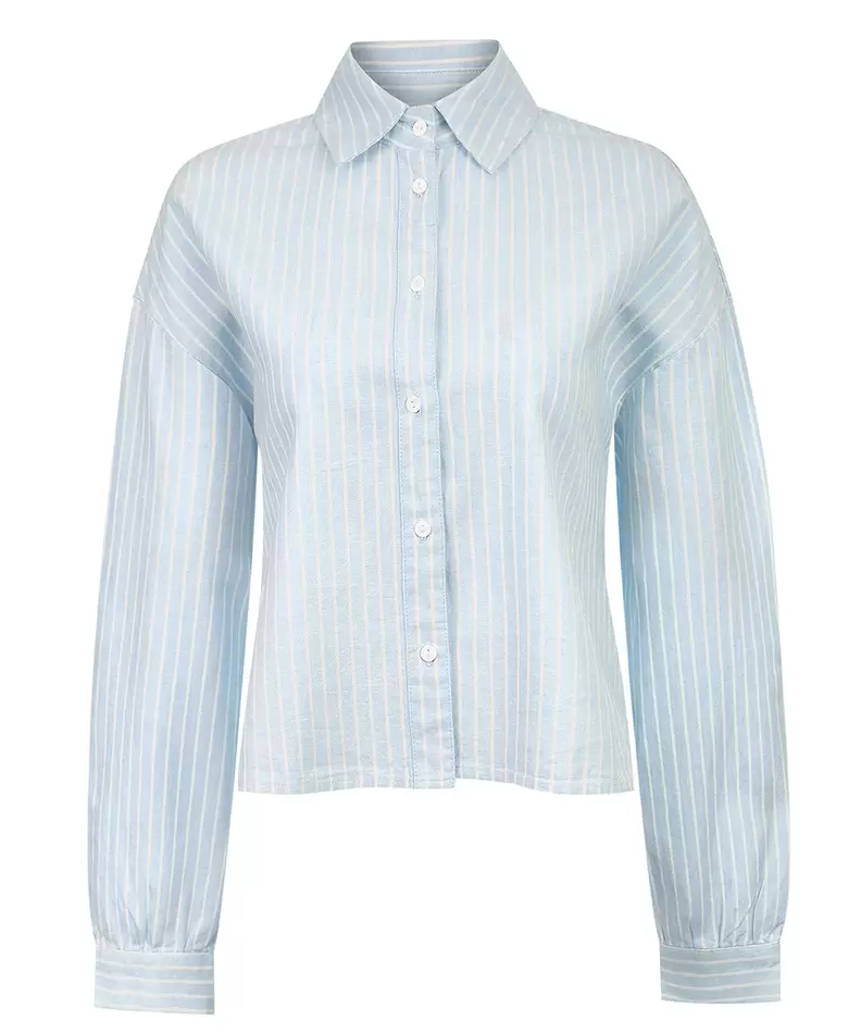 Blusa Mujer Lino Celeste xRKF