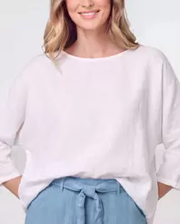 Blusa Mujer Paola Cuello bote Blanco Lineatre