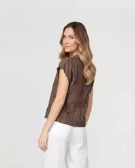 Blusa Mujer Chiara Lino Chocolate