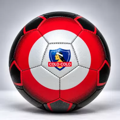 mini balón de futbol colo colo rojo-negro talla 2